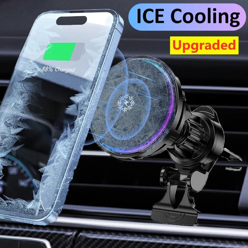 Magnetic Charging Cable - แท่นชาร์จแม่เหล็กสำหรับ iPhone15ที่ชาร์จแบตในรถไร้สายแม่เหล็กระบายความร้อนด้วยน้ำแข็งอย่างรวดเร็วแท่นชาร์จแม่เหล็กสำหรับที่วางโทรศัพท์ในรถ14 13 12 PRO MAX