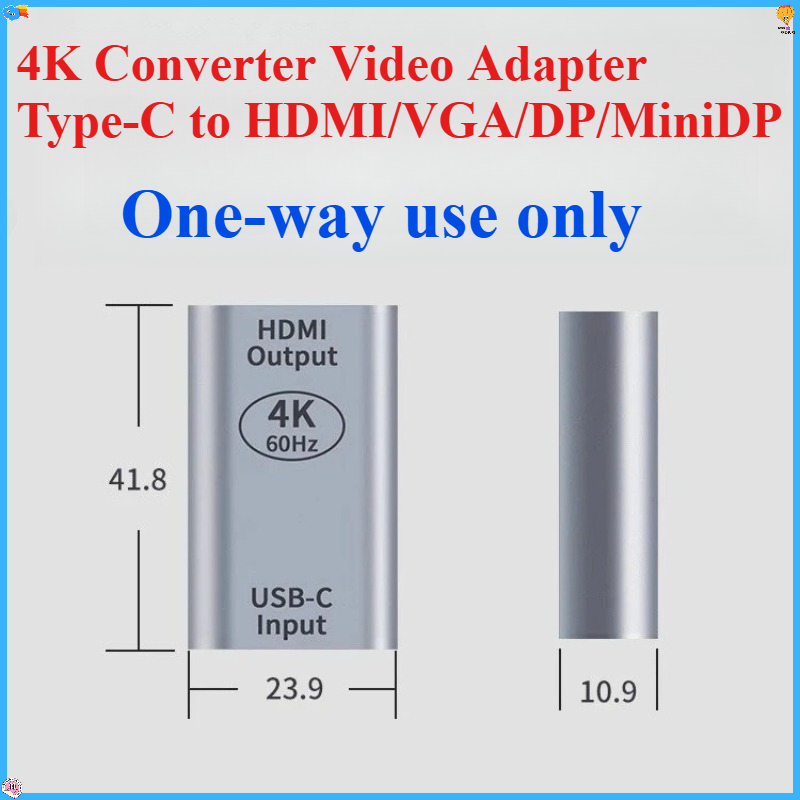 Electronics And Gadgets C - ตัวแปลง 4K อะแดปเตอร์วิดีโอประเภท-C เป็น HDMI/VGA/DP/มินิ DP/MDP/RJ45