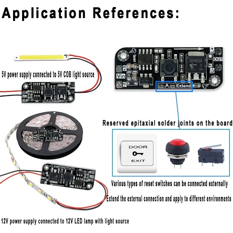 Electronics & Gadgets Starting With V - โมดูลปุ่มควบคุมการหรี่แสงแบบไมโคร บอร์ดหรี่แสงแบบ Bistable สวิตช์อิเล็กทรอนิกส์ โมดูลหรี่แสงหลอดไฟ แรงดันคงที่